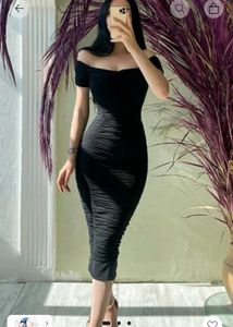 NEWME BLACK OFFSHOULDER DRESS