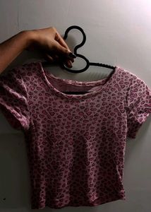 Pink Heart Print Tee