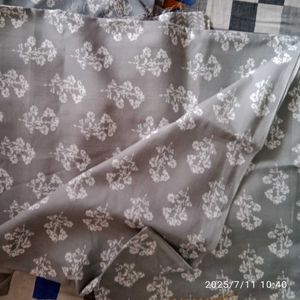 Gray Floral Print Kurta Set