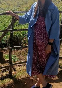 Baby Blue Long Overcoat