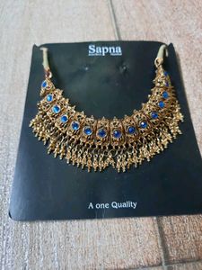Blue Stones Golden Necklace