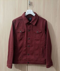 Maroon  Denim Jacket