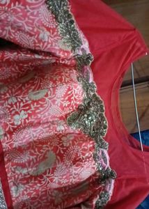 Red Paisley Anarkali Dress