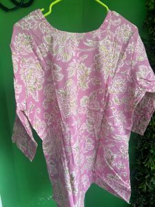 Never Used Floral Cotton Kurti Size M L XL XXL