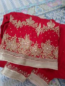 RED COLOUR HEAVY WORK SUIT SALWAR WITH DUPATTA