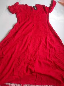 Red Embroidered Dress