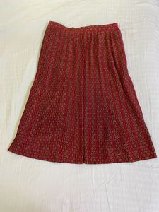Red Pleated Skirt Waist 30