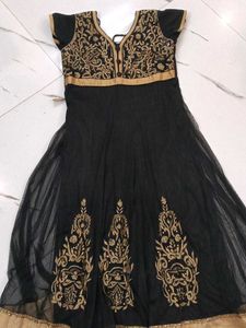 Elegant Black & Gold Anarkali Kurta