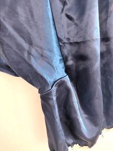 Satin Blue Night Suit Set (Women)