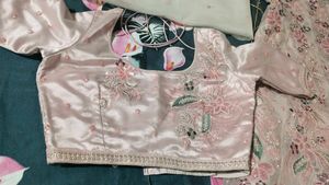 Elegant Pink Floral Lehenga Choli Set