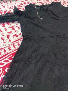 Black Net Cold Shoulder One Piece