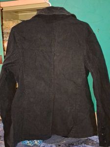 Black Corduroy Casual Jacket