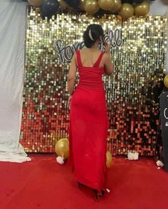 Red Sweetheart Neckline Maxi Dress