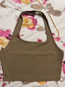Brown Halter Neck Top
