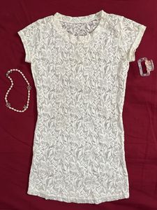 White Lace stretchable  Top