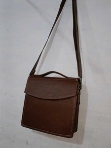 Leather office wear Brown royal look Crossbody Bag