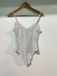 White Floral Bodysuit