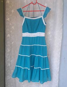Pastel Dress With Lace Detailing