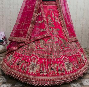 bridal lehenga with 2 duppta