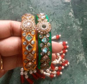 Kundan Work Bracelet/Rakhi