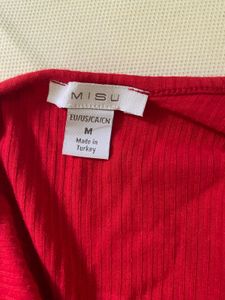 MISU Red V-Neck Top
