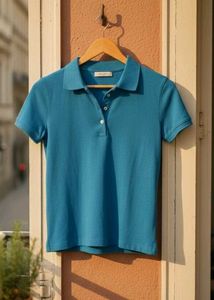 Comfort Fit Blue Short Sleeve Polo T-Shirt Women