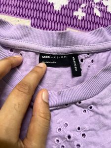 🪻Lilac Eyelet T-Shirt💜
