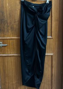 Black Slit Cocktail Skirt