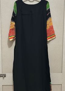 Elegant Black Kurta (Navaratri Special)