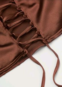 H&amp;M brown Satin top