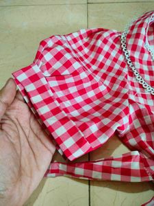 Kawaii ruffle gingham Mini Dress 💋🍒🍷🎌🏮📍💌