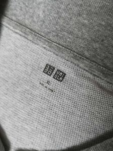 Uniqlo Men Cotton Mix Grey Printed Polo Tshirt