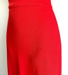 Red high waisted skirt