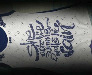 White &amp; Blue Graphic Tank
