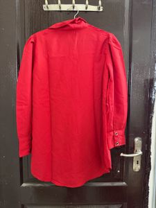 Red Long Sleeve Shirt with belt