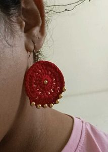 Red Crochet Earrings