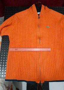 Lacoste Orange Knit Cardigan