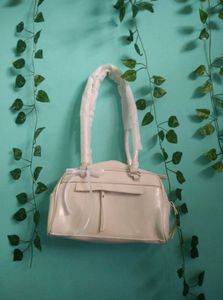 Solid White Baguette Bag
