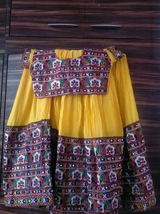Yellow Embroidered Skirt Set