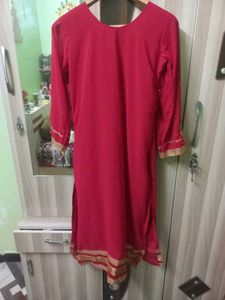 Red Embroidered Kurta Set