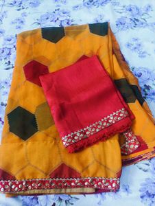 Elegant Yellow Saree🧡❤