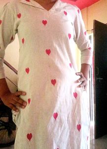 Heart Print Casual Kurti