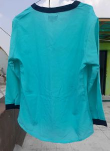Sea-green Button-Down Blouse