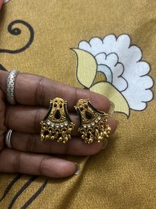 Jhumka in Golden and Black Set of 2