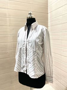 Y2k Vintage Imported Striped Button-Down Shirt