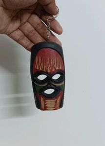 Wooden Mask Keychain