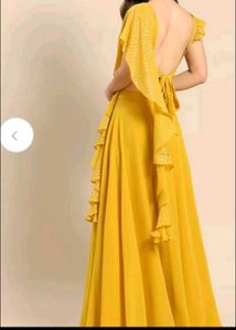 Mustard Yellow Party Dress/ Skirt With Choli