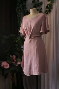 Dusty Rose Tie-Waist Dress