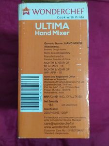 Wonderchef Ultima Hand Mixer With Attachments