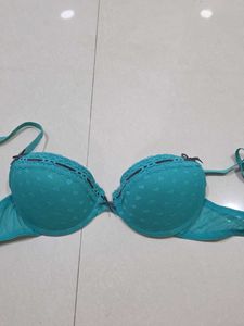 Teal/ Cyan Lace Bra from Paris